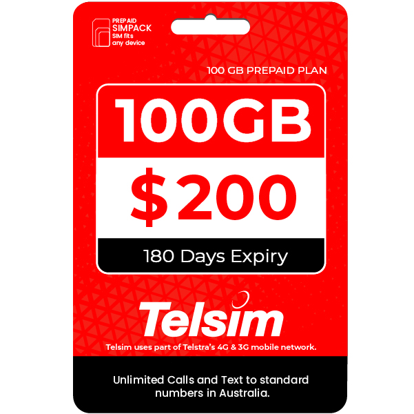 100GB prepaid plan for 200 dollars valid for 180 days, free simcards