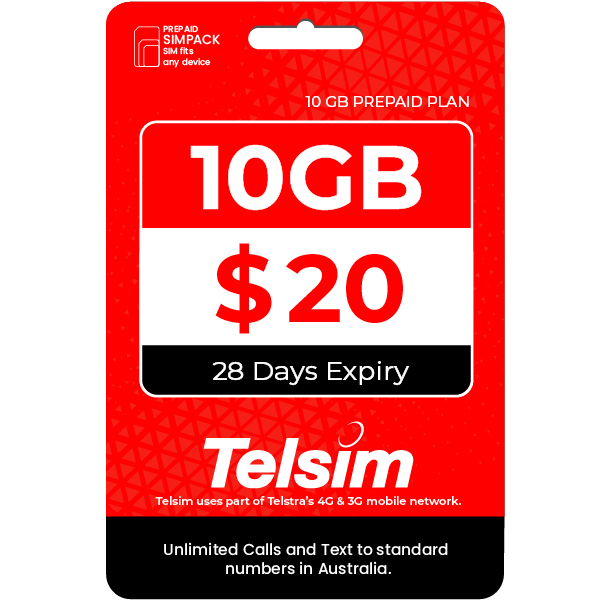 10GB prepaid plan for 20 dollars valid for 28 days, free simcards.
