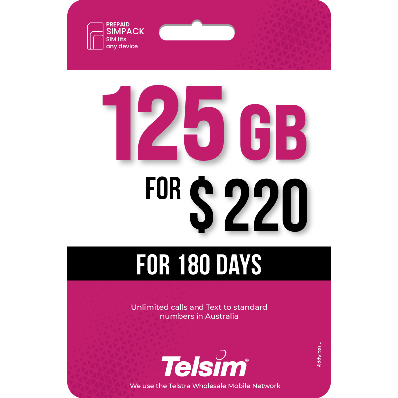 100GB prepaid plan for 200 dollars valid for 180 days, free simcards